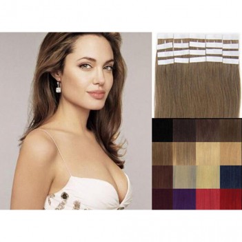 Remy Human Hair Extensions Super Tape in Skin Weft Hair- Light Golden Brown